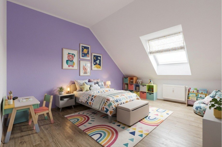 Kinderzimmer (digital m�beliert) Dachgeschosswohnung Wuppertal