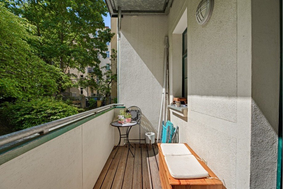 Balkon Erdgeschosswohnung Leipzig