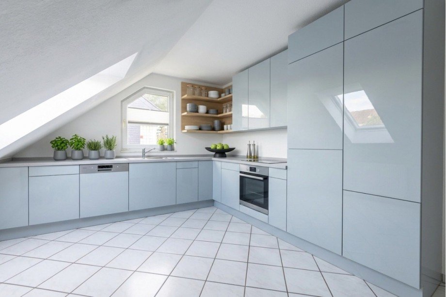K�che (digital m�beliert) Dachgeschosswohnung Wuppertal