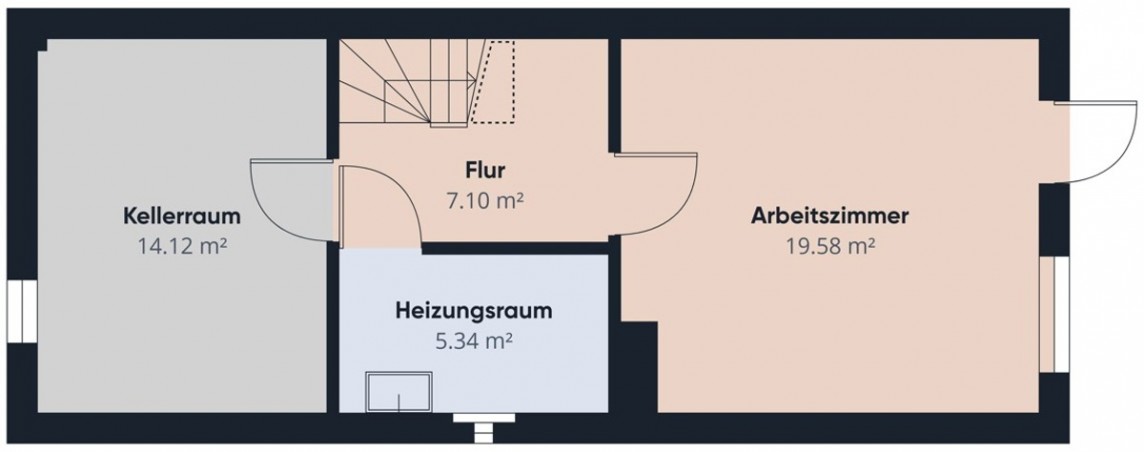 Grundriss UG Reihenendhaus Wuppertal
