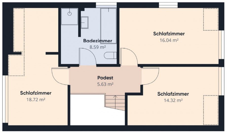 Grundriss OG Doppelhaush�lfte Sprockh�vel