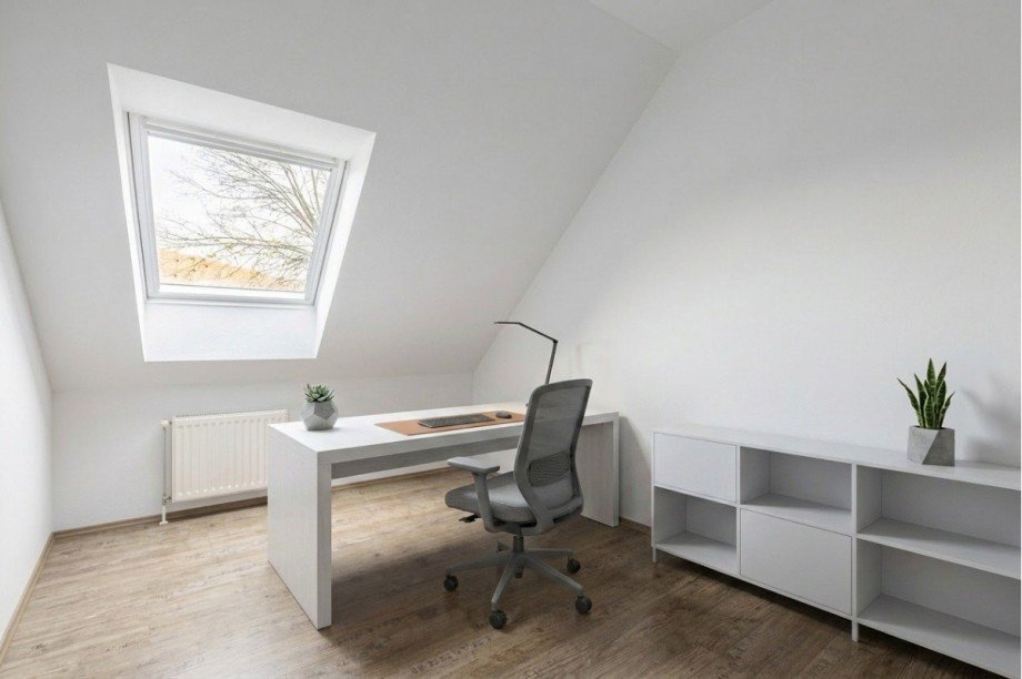 Kinderzimmer als B�ro digital umm�beliert Dachgeschosswohnung Wuppertal